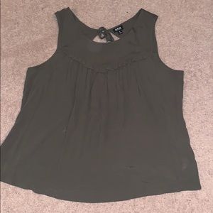 NEW olive green ruffle tank